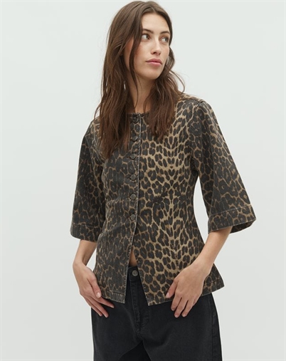 Global F - Lila-G Skjorte - Leopard Mist